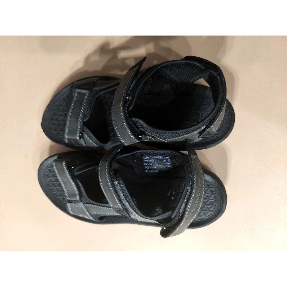Eddie Bauer Sandals Men'‎ 9M Holman Strappy Gray Faux Leather Open Toe Casual
